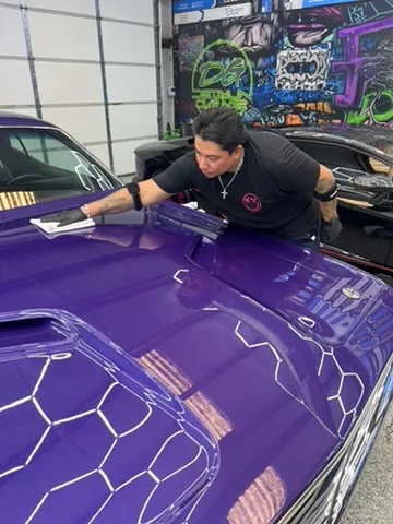 Machine polishing during a Concours Detail
