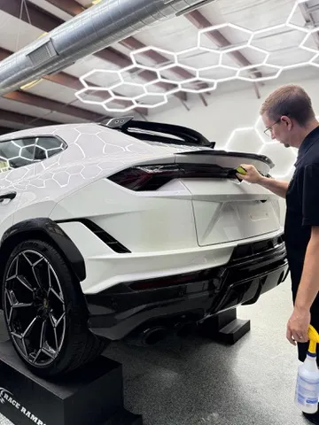 PPF install on a white SUV